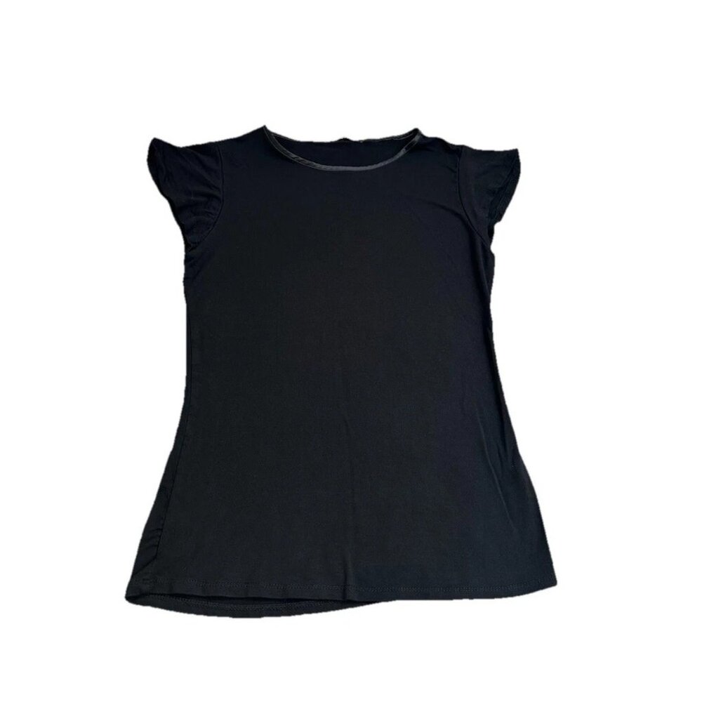 Tahari Women's Black Short Sleeve T-Shirt Classic Soft Size Xs